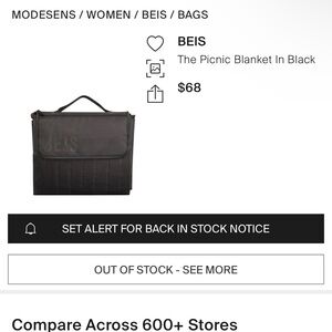 Beis foldable black picnic blanket